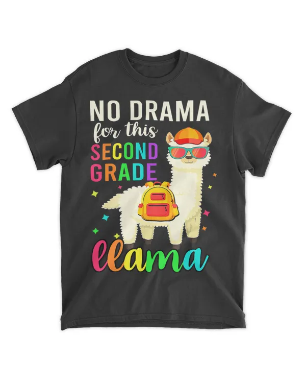 No Drama 2nd Grade Llama Funny Back To School Teacher Kid