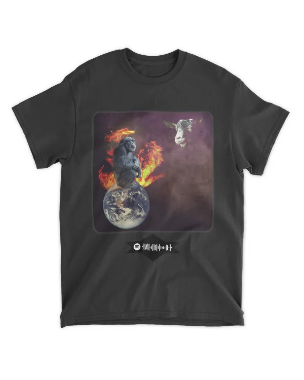 Space Goat Gazes Upon Flaming Ape 2Funny Novelty 2Spunkwit