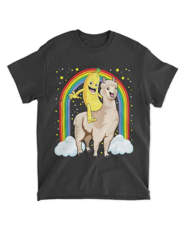 Banana Shirt Playful Banana Riding A Llama Funny F