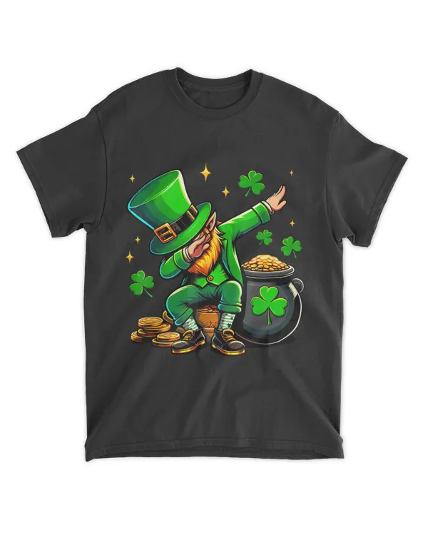 St Patricks Day Dabbing Leprechaun Shirts For Boys