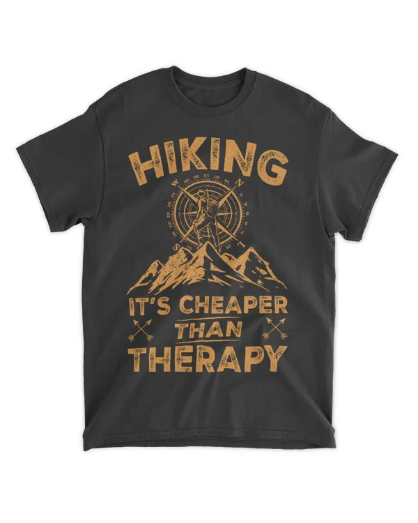 Hiking It's Cheaper Than Therapy Men T-shirt