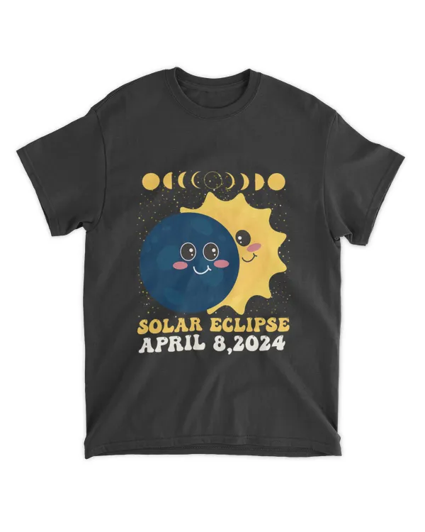 Total Solar Eclipse 2024 Cute Solar Eclipse Kids Toddler Boy T-Shirt