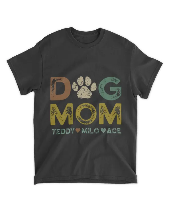 Dog Mom Shirt with Dog Names