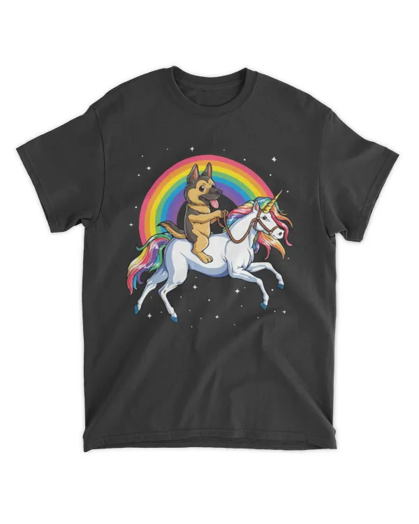 German Shepherd Riding Unicorn