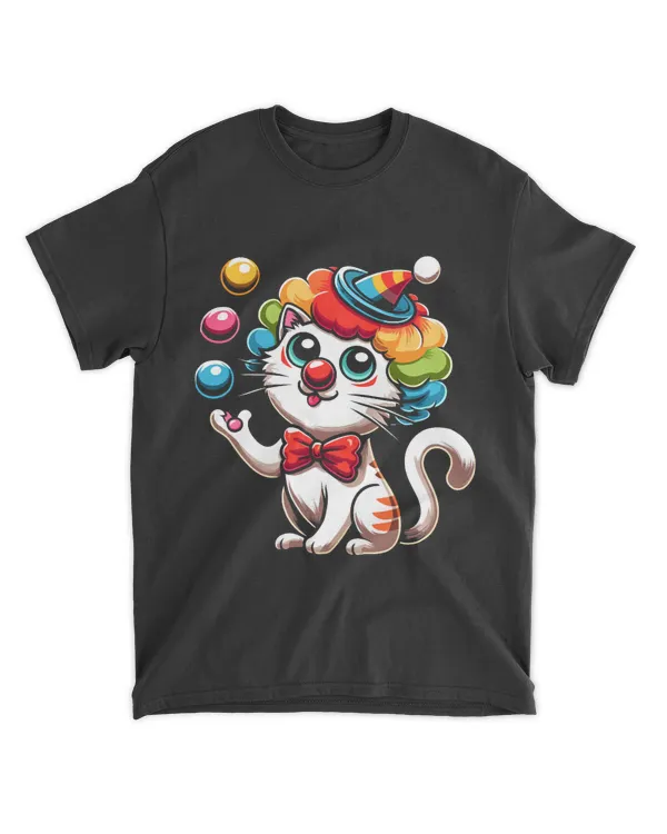 Cute Circus Cat Clown Juggling Art