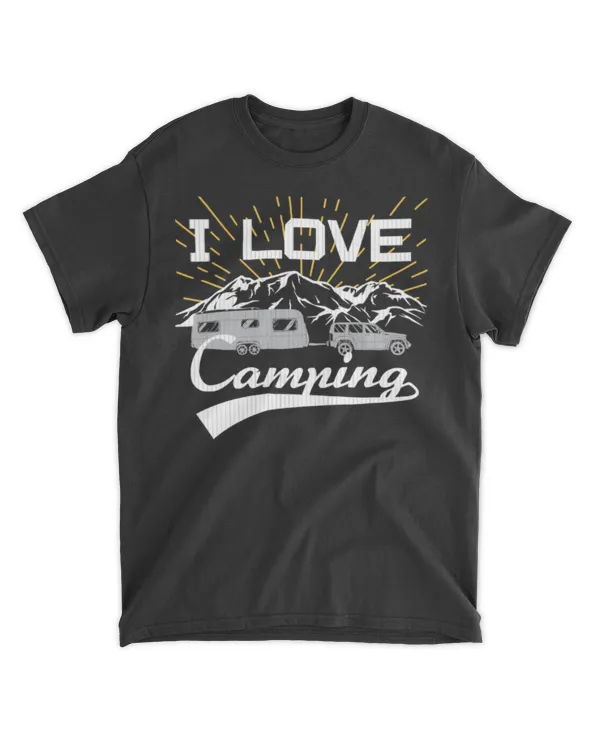 Camp Camping I Love Camper V-Neck Tee