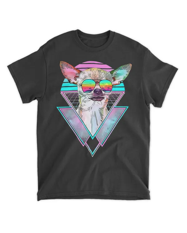 Chihuahua Dog Vintage Retro Vaporwave Beach Vibe Tank Top