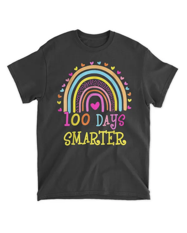 100th Day of School Teacher - 100 days smarter rainbow T-Shirt
