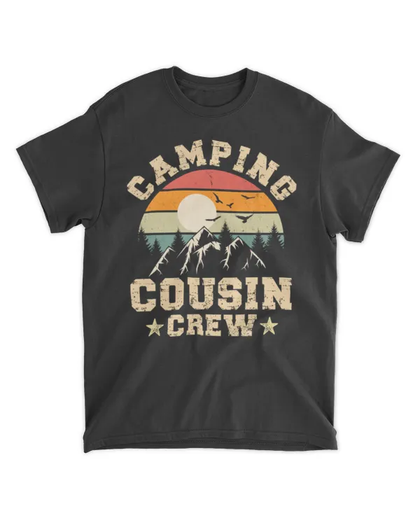 Vintage Family Matching Camping Cousin Crew - Camping Squad Essential T-Shirt