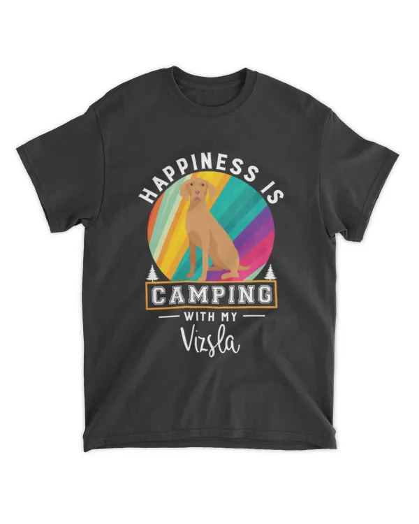 Vizsla Dog Happiness Is Camping With My Vizsla Dog Classic T-Shirt