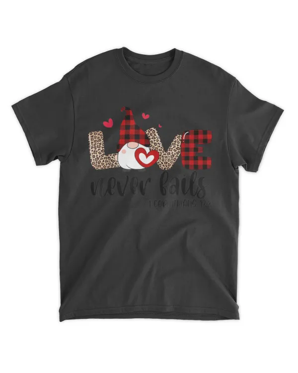 Love Never Fails Leopard Gnome Christian Valentine Day