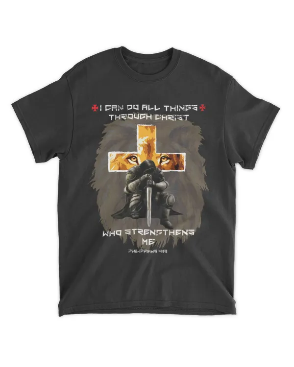 Back Print Bible Verse Gifts Men Dad Christian Lion Cross
