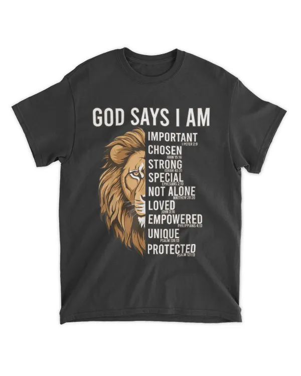 Christian Lion God Says I Am Bible Verse Dad Men