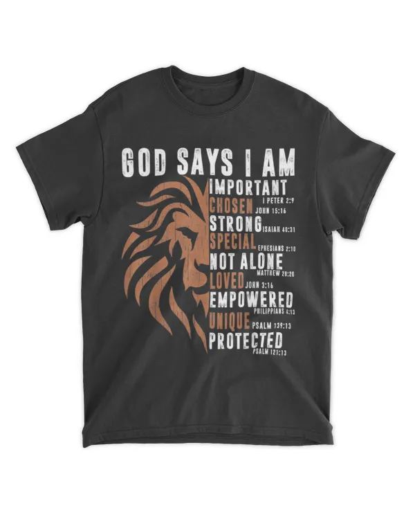 Christian Lion God Says I Am Bible Verse Dad Men