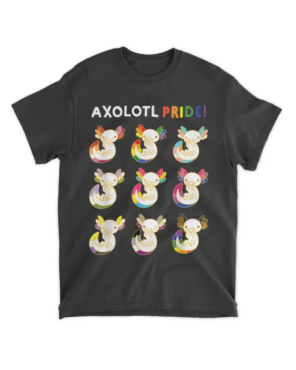 Axolotl Pride LGBT Kawaii Axolotls Rainbow Gay Pride Month Shirt