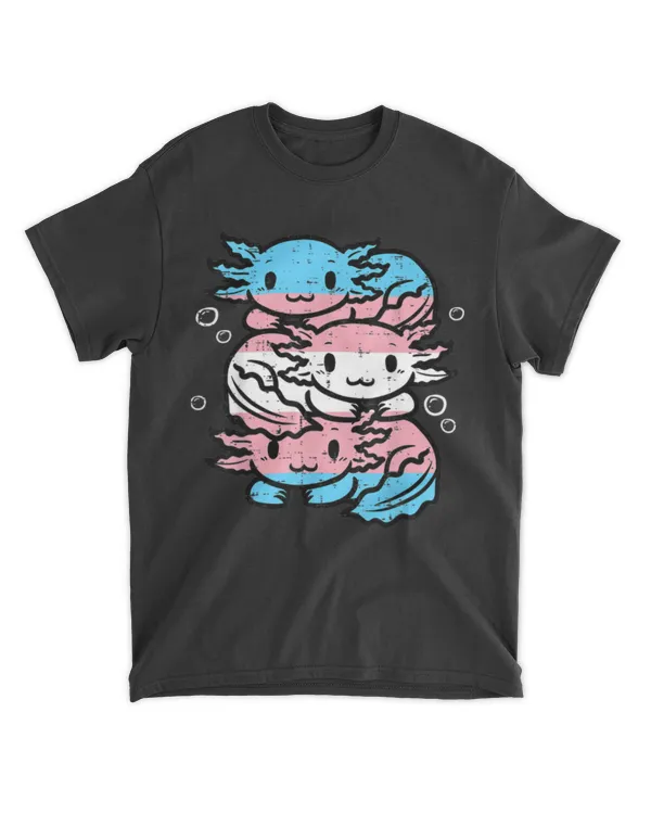Transgender Axolotl Pile Cute Trans Pride Lgbt Men Women Kid Shirt