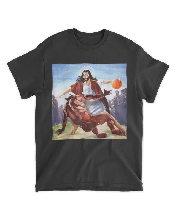 Funny Jesus Crossing Up The Devil Christian Religious Shirt