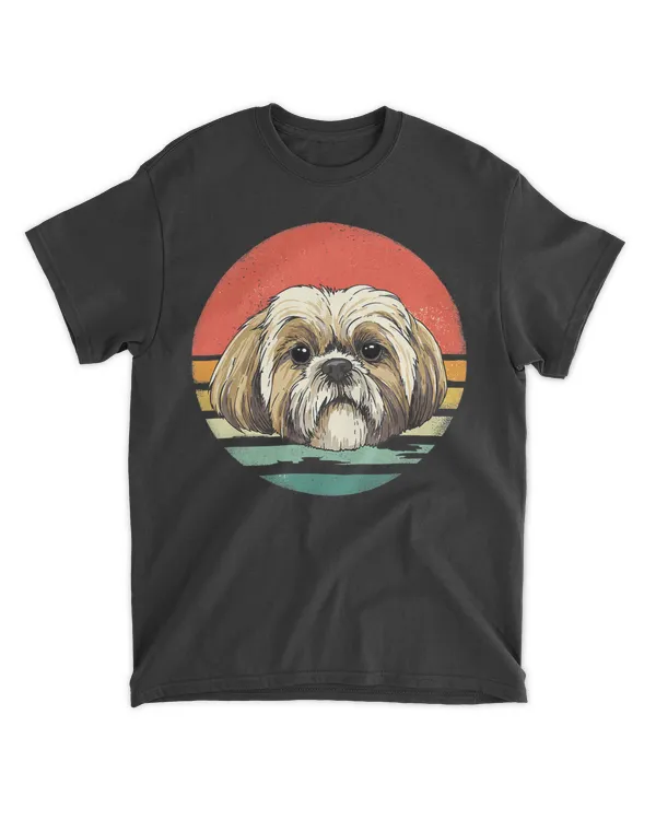 Vintage Shih Tzu Dog Animal Face Pet Puppy Shih Tzu Mom Dad T-Shirt