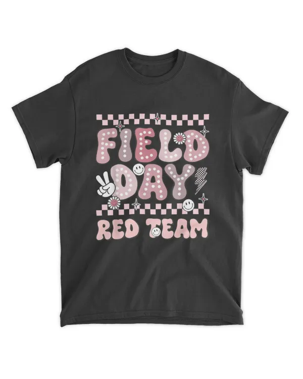 Field Day Red Team Groovy Smile Face Checkered Students