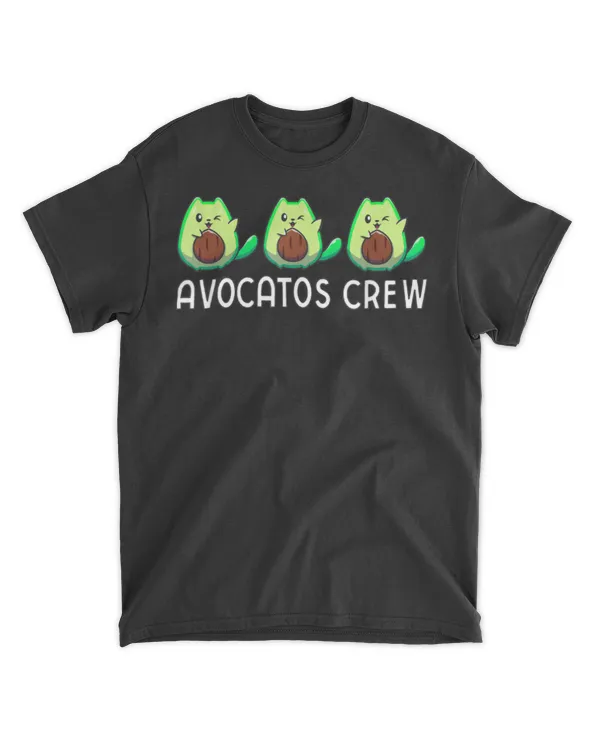 Avocado Cat Avocato Crew Avogato Cat Vegan T-Shirt