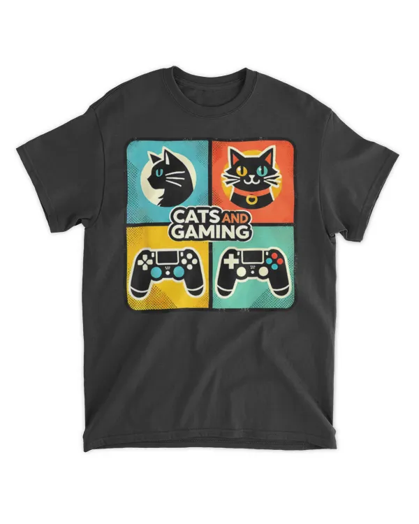 Cats And Games - Cat Lover Kitten Owner Gamer Gaming T-Shirt