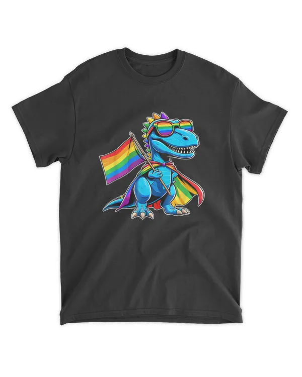 Dinosaur Gay Pride LGBT Rainbow Flag Shirt