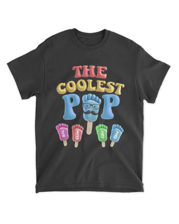 The Coolest Pop Footprint Custom Name - Personalized Shirt, Gift For Grandpa, Gift Idea For Grandpa