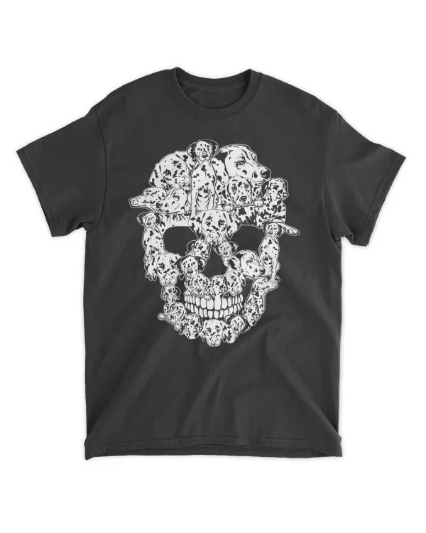 Funny Halloween Costume Skull Dalmatian Dog Puppy Lover T-Shirt