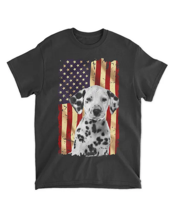 Patriotic Dalmatian American Flag July 4th Dog Lover Premium T-Shirt