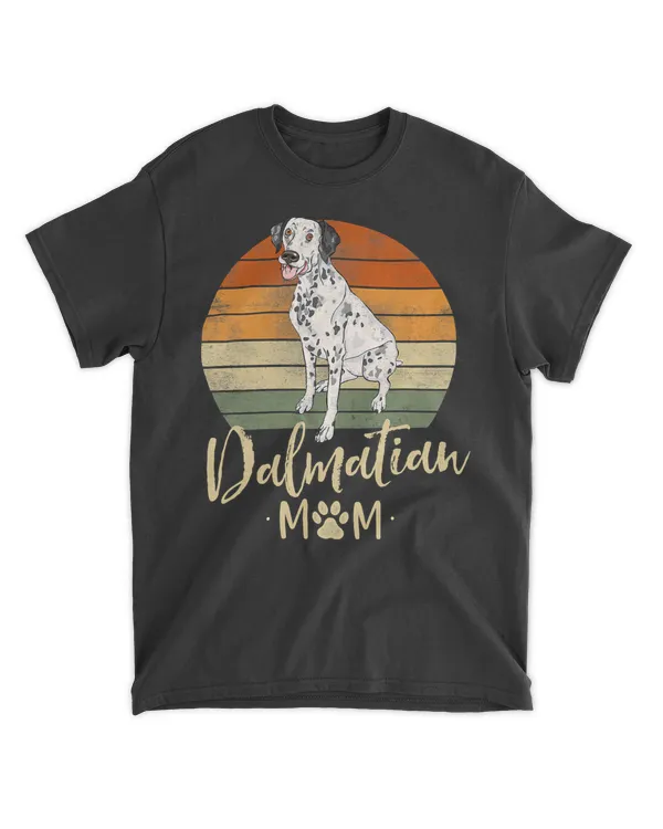 Womens Dalmatian Mom Retro Sunset Dalmatian Lover Gifts Dog Mama T-Shirt