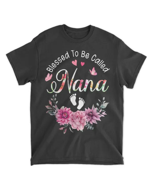 Blessed To Be Nana Floral Women Grandma Mother's Day T-Shirt
