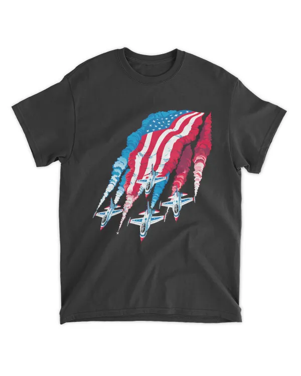 USA Air Force Jet Flag Shirt – Patriotic 4th of July Flyover