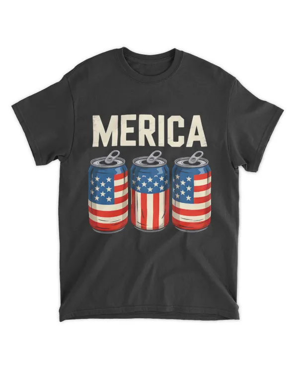 Merica Beer Can Shirt – Patriotic USA Drinking
