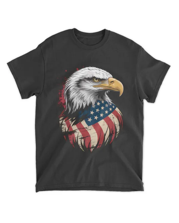 Patriotic Bald Eagle American Flag Shirt – Vintage USA Pride