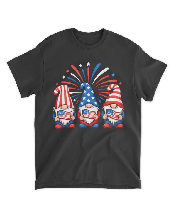 Patriotic Gnome Fireworks Shirt – Cute 4th of July American Flag