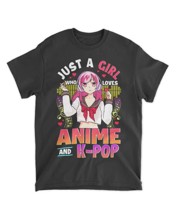 Just a Girl Who Loves Anime and K-Pop Music Sailor Girl Sexy T-Shirt