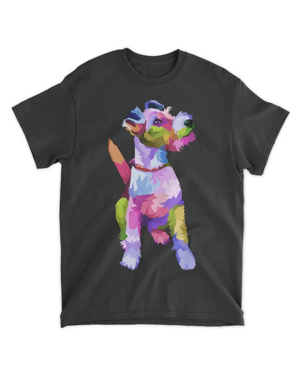 Fox Terrier colorful pop art portrait for dog owners T-Shirt