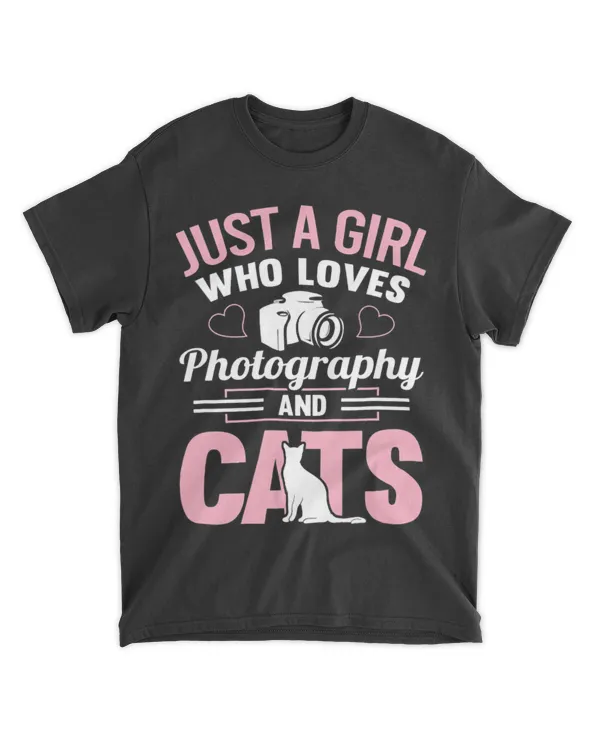 Just A Girl Who Loves Photography And Cats Camera Women T-Shirt