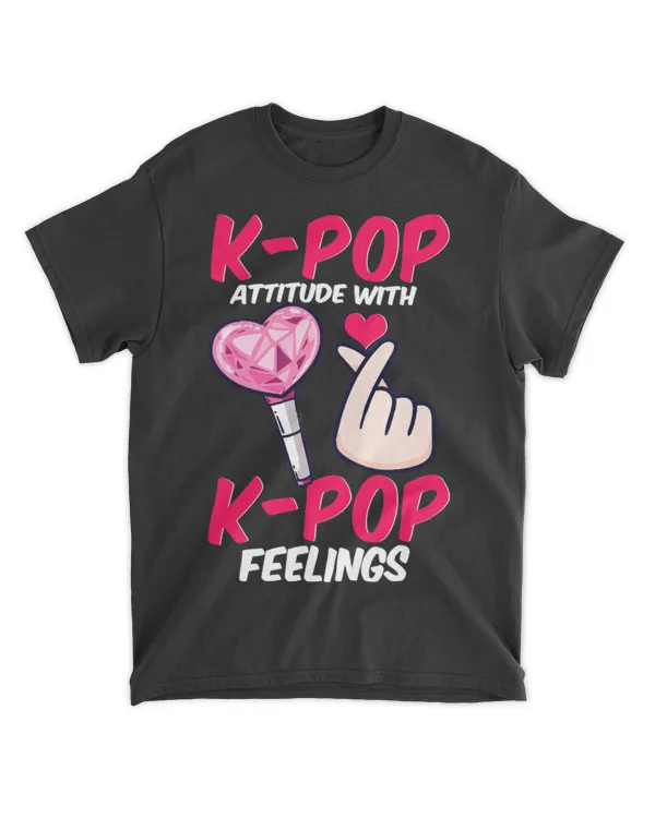 K Pop Attitude With K Pop Feelings, Cute Heart K Pop T-Shirt (1)