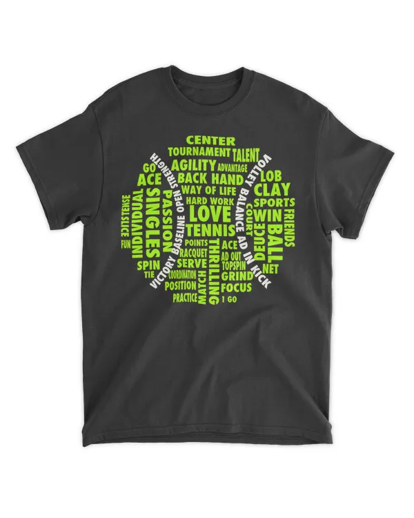 Tennis Ball Word Cloud Shirt Cool Tennis Players Tee Gift Tennis Ball Word Cloud Shirt Cool Tennis Players Tee Gift