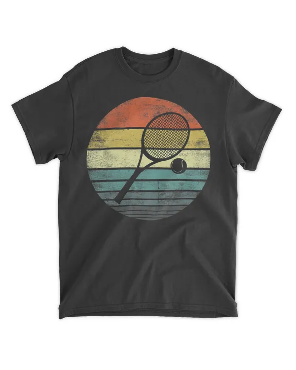 Tennis Player Gifts Retro Sunset Tennis Racquet & Ball Coach T-Shirt Tennis Player Gifts Retro Sunset Tennis Racquet & Ball Coach T-Shirt
