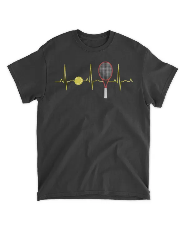 Tennis Player Retro Sport Racket & Tennis Ball Heartbeat T-Shirt Tennis Player Retro Sport Racket & Tennis Ball Heartbeat T-Shirt