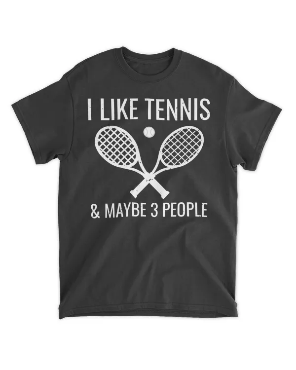 Womens I Like Tennis & Maybe 3 People Funny Tennis Player Gift V-Neck T-Shirt Womens I Like Tennis & Maybe 3 People Funny Tennis Player Gift V-Neck T-Shirt