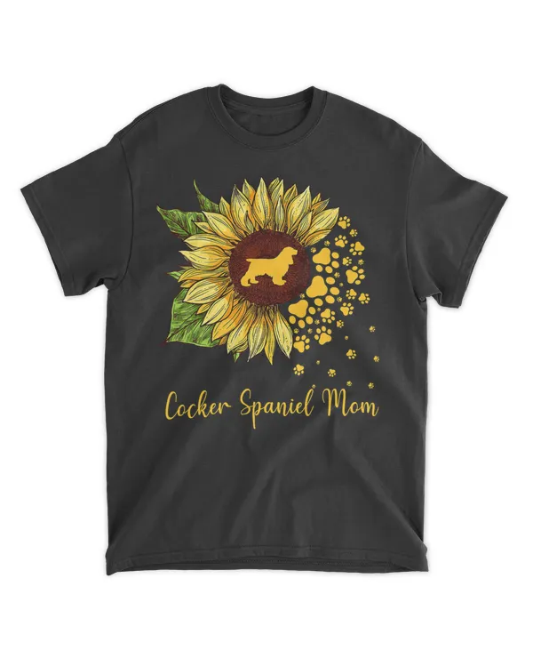 Cocker Spaniel Mom Sunflower Dog T-Shirt
