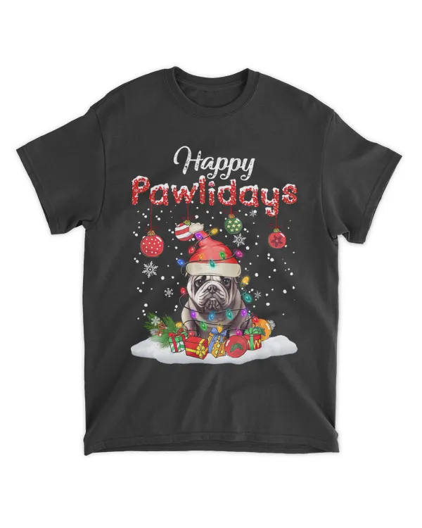 Bulldog Christmas Tree Lights Happy Pawlidays QTDOG2810AB2