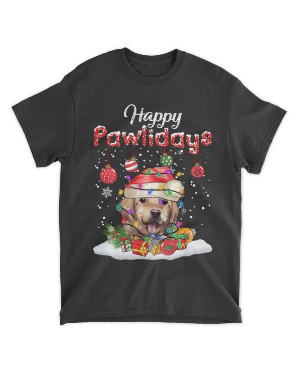 Golden Retriever Christmas Tree Lights Happy Pawlidays QTDOG2810AB5