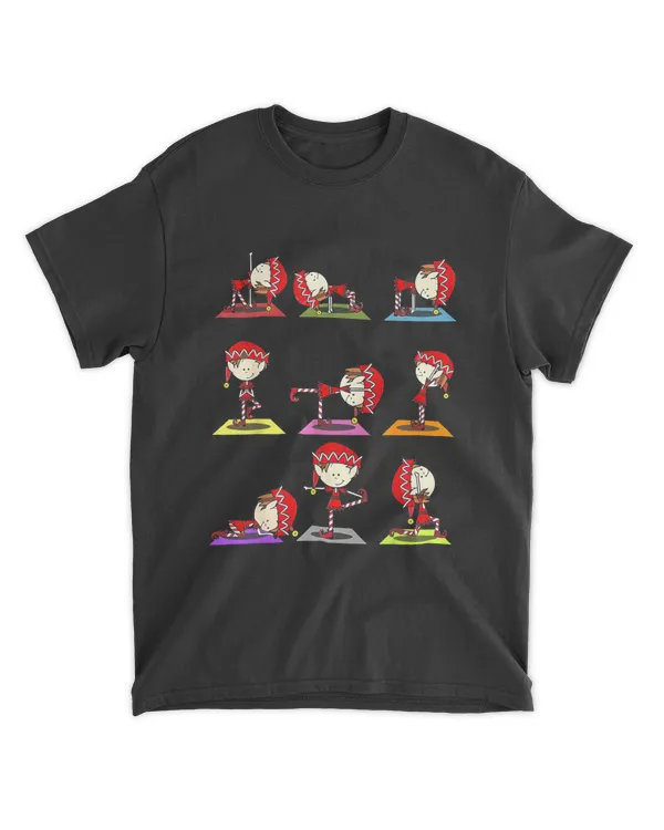 Yoga Elf Christmas Santa Xmas Exersice Namasleigh Yoga Pun T-Shirt