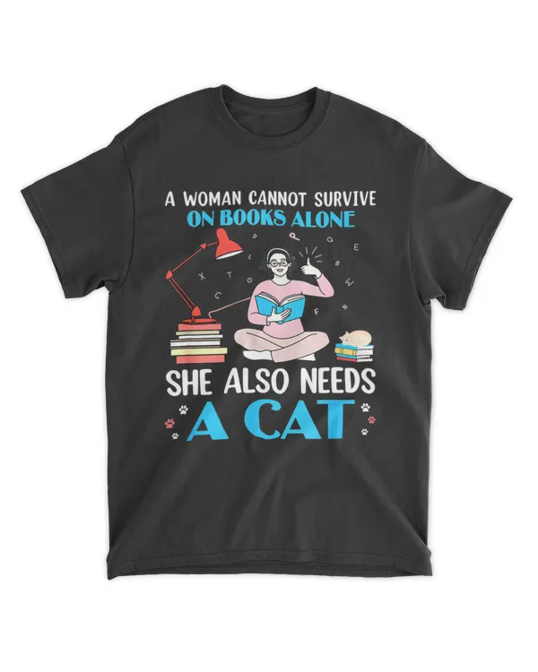 A woman cannot survive on Books Alone She Also Needs A Cat