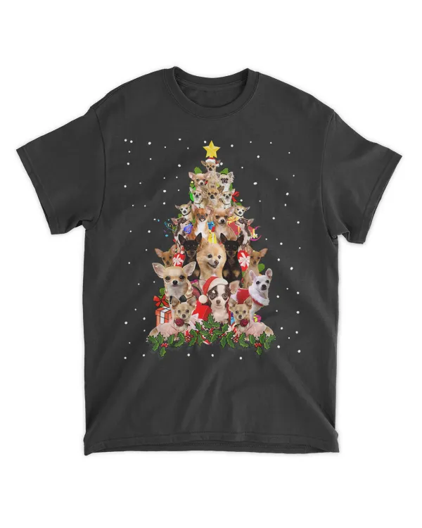 Chihuahua Christmas Tree Xmas For Chihuahua Dogs Lover T-Shirt