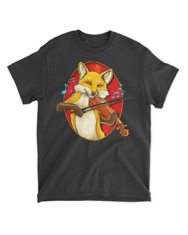 Fox Playing Violin  Funny Musician Violin Player Long Sleeve T-Shirt